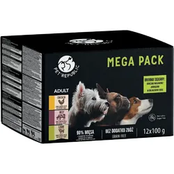 Pet Republic Nassfutter für kleine Rassen in feiner Sauce MIX 3 Geschmacksrichtungen 12x100g
