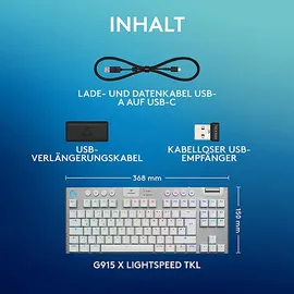 Logitech G915 X LIGHTSPEED TKL, Gaming-Tastatur, kabellos, Weiß