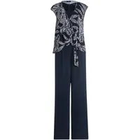 Vera Mont Overall VERA MONT "Damen im Layer Look", Damen, Gr. 38, Normalgrößen, patch dunkelblau, dunkelblau, Obermaterial: 95% Polyester, 5% Elasthan, figurumspielend, Rundhals, Overalls Overall