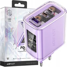 ACEFAST Ladegerät GaN 65W 3 Ports (1xUSB, 2xUSB C) lila