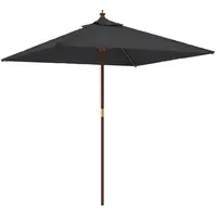 VidaXL Sonnenschirm mit Holzmast Schwarz 198x198x231 cm