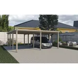 Weka Doppelcarport 618 5,76 x 5,91 m kdi inkl. Trapezblechplatten