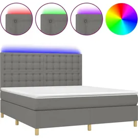 vidaXL Boxspringbett 180 x 200 cm Dunkelgrau