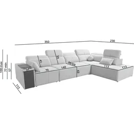 kaiser möbel Ecksofa L-fom Mindy XI mit Schlaffunktion und verstellbarer Rückenlehne, Stoff Verita Blau Rechts - Blau