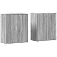 VidaXL Sideboards 2 Stk. Grau Sonoma-Eiche 60x31x70 cm Holzwerkstoff