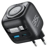 Havit UC250 A-EU - GaN-Reiseladegerät mit ausziehbarem Kabel (schwarz)