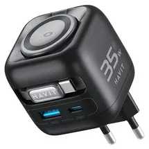 Havit UC250 A-EU - GaN-Reiseladegerät mit ausziehbarem Kabel (schwarz)