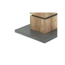 byLIVING Esszimmertisch BEA/Esstisch ausziehbar Eiche-Optik hell-braun/Esszimmer-Tisch Applikationen und Bodenplatte anthrazit/Küchen-Tisch mit Auszug, Breite 140 cm