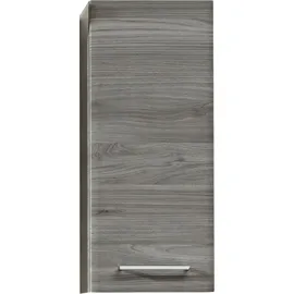Saphir Hängeschrank SAPHIR "Quickset 916 Wand-Badschrank 30 cm breit mit 1 Tür, 2 Einlegeböden", grau (sangallo grau quer), B:30cm H:70cm T:20cm, Holzwerkstoff, Schränke, Hängeschrank, Badezimmer-Hängeschrank Sangallo Grau quer Nachbildung