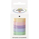 Folia Geschenkband PASTELL satiniert pink, orange, gelb, grün, blau 10,0 mm x 4,0 m