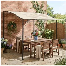 Outsunny Pergola Pavillon 3 x 2,5 m Cremeweiß