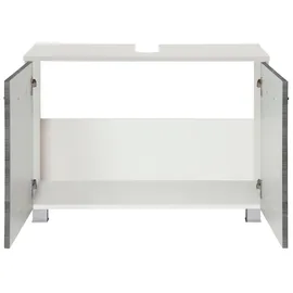 WELLTIME Waschbeckenunterschrank WELLTIME "Trento, verschiedene Ausführungen und Farben", silber (eiche rauchsilber), B:80cm H:54cm T:35cm, Holzwerkstoff, MDF, Schränke, Waschbeckenunterschrank, Badmöbel Unterschrank Breite 80 cm, mit viel Stauraum, Badschrank WBU