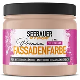SEEBAUER diy Silikonharz-Fassadenfarbe Rot 300ML für Außen (No. 302 Apricot Dream) Selbstreinigende Fassadenfarbe mit Lotuseffekt - Geeignet für Putz, Mauerwerk und Beton