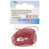 GLOREX Baumwollkordel 1mm/5m Bordeaux, Baumwolle, 8.5 x 5.5 x 1 cm, 5