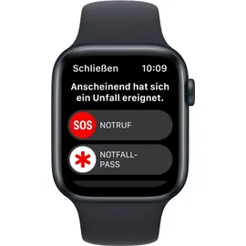 Apple Watch SE 2022 GPS + Cellular 44 mm Aluminiumgehäuse mitternacht, Sportarmband mitternacht