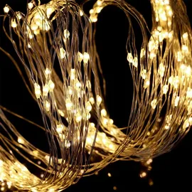 Lumineo LED-Lichterkette Lichtbündel 1,9 m Silber warmweiß