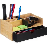 Relaxdays Schreibtisch Organizer 10 x 25 x 15,5 cm 1-tlg. schwarz