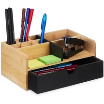 Relaxdays Schreibtisch Organizer 10 x 25 x 15,5 cm 1-tlg. schwarz