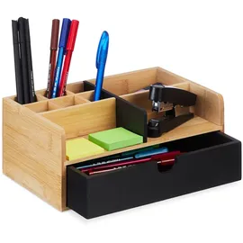 Relaxdays Schreibtisch Organizer 10 x 25 x 15,5 cm 1-tlg. schwarz