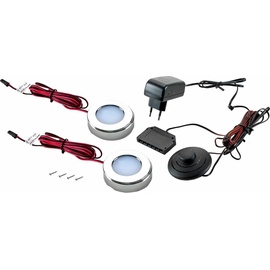 LED Unterbauleuchte, LED fest integriert, Warmweiß, 1er- 2er und 3er Set silberfarben