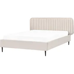 Bett mit Lattenrost Samtstoff BRIN 140 x 200 cm Beige