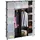Relaxdays Kleiderschrank 10021971_46 145 x 180 x 36,5 cm Schwarz/Transparent