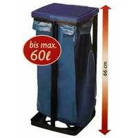 alpfa Quadra 60 Müllsackständer für Beutel bis max. 60L mit Deckel SCHWARZ