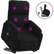 vidaXL Massagesessel mit Aufstehhilfe Polyester 89,5 x 103,5 x 0 cm Schwarz