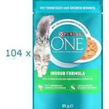 (EUR 10,18 / kg) Purina ONE Indoor Formula mit Thunfisch in Sauce: 104 x 85 g