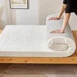 Japanische Bodenmatratze, Futon-Matratze, abnehmbare und waschbare, dicke Schaumstoffmatratze mit hoher Dichte, aufrollbare Gästematratze, faltbare Tatami-Matte, tragbare Schlafunterlage(White,90x190x