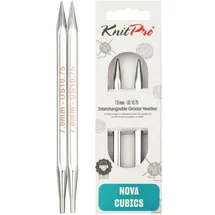 KnitPro Nova Cubics: Knitting Pins: Circular: Interchangeable: Special: 7.00mm, Messing, Silver, 7mm