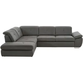 Beldomo System Ecksofa, Dunkelgrau, Metall, 5-Sitzer, Ottomane links, L-Form, cm, Goldenes M, Stoffauswahl, seitenverkehrt erhältlich, Rücken echt, Wohnzimmer, Sofas & Couches, Wohnlandschaften, Ecksofas