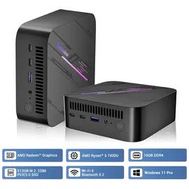 Blackview MP100 Mini-PC AMD Ryzen 5 7430 2,0 GHz 16 GB RAM 512 GB SSD Windows 11 Pro
