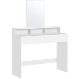 VASAGLE Boxxx Schminktisch, Weiß, Holzwerkstoff, 2 Schublade(n) Schubladen, rechteckig, Wange, 100x140x40 cm, Schlafzimmer, Schminktische
