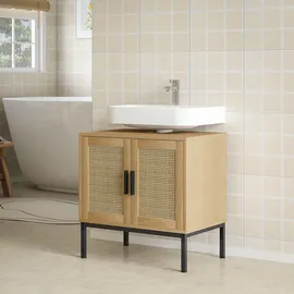 kleankin Waschbeckenunterschrank 60 x 60 x 39 cm Beige
