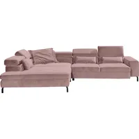 GALLERY M branded by Musterring Ecksofa »Felicia Due L-Form«, Wahlweise mit Sitzvorzug, inkl. Kopfteilverstellung, Sitzhöhe 43 cm rosa