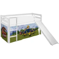 Lilokids Hochbett Spielbett JELLE mit Rutsche FEUERWEHRMANN SAM 90x190cm - LILOKIDS weiß