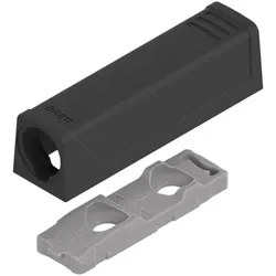 TIP-ON Adapterplatte für Türen, Kurzversion, gerade, Schrauben, carbonschwarz