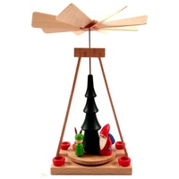 Spielwarenmacher Günther e.K. Weihnachtspyramide Miniatur Pyramide Weihnachtsmann HxBxT 14x10x10cm NEU, Weihnachtsmann, Wärmespiel bunt