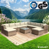 XXL Polyrattan Garten Lounge FREEDOM braun