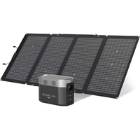 Ecoflow DELTA Max (2000) Solargenerator 2016 Wh mit 220 W Solarmodul, 4 x 2400 W AC-Ausgänge (4600 W Spitze), tragbare Powerstation für Stromausfall, Camping, Wohnwagen und Notfälle