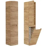 Lomadox Luton-56-Craft Hochschrank 35 x 170 x 35 cm Wotan Eiche Nb. Holz, Metall, MDF, Spanplatte