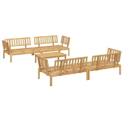 vidaXL 5-tlg. Garten-Sofagarnitur aus Paletten Massivholz Akazie
