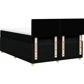 vidaXL Boxspringbett mit Matratze Schwarz 140x200 cm Stoff