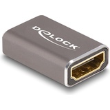 Delock HDMI Adapter Buchse zu Buchse 8K 60 Hz grau Metall