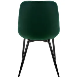 ML-Design 6er Set Esszimmerstühle Esszimmerstuhl mit Rücken- Armlehnen, Dunkelgrün, Samt Sitzfläche, Metallbeine, Küchenstühle Küchenstuhl Wohnzimmerstühle Wohnzimmerstuhl Polsterstuhl Stühle