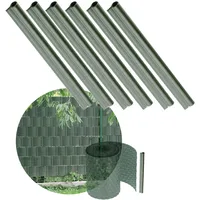 Kadax Sichtschutzstreifen Klemmschienen 1,5 x 17,7 cm Grün Kunststoff 6 St.