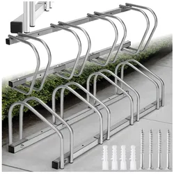 tectake® Fahrradständer, aus rostfreiem Stahl, Boden- und Wandmontage, von beiden Seiten befahrbar