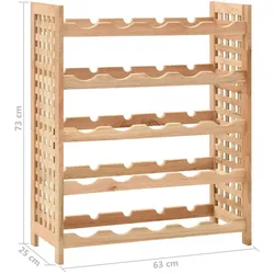 Weinregal für 25 Flaschen Nussbaumholz Massiv 63x25x73 cm | vidaXL : Farbe - Beige