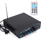 Mini Verstärker, 800W HiFi Audioverstärker Bluetooth Stereo Audio Amplifier Vollverstärker LCD-Anzeige mit Fernbedienung 220V für Zuhause oder Auto